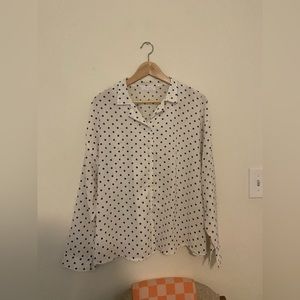 Oak + Fort Polka Dot Button Down Blouse